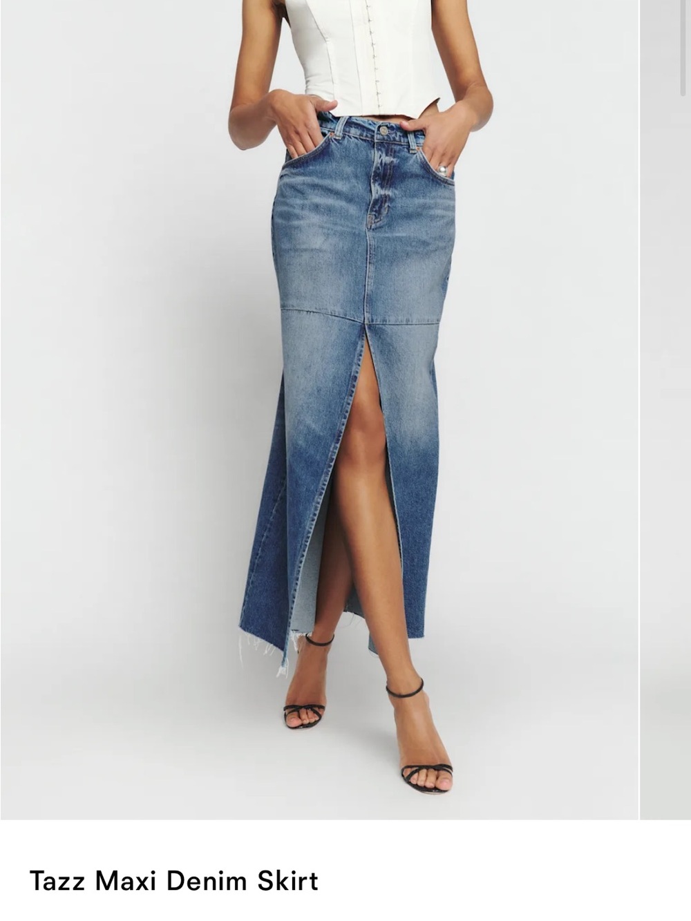 Reformation Tazz Maxi Denim Skirt - Blue